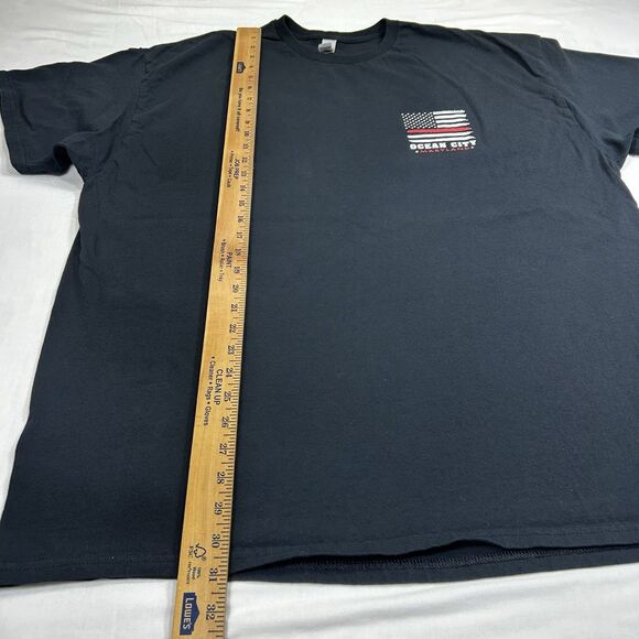 Ocean City Maryland Patriotic Flag T-Shirt Men's 2XL Beach Black Firefighters - Picture 7 of 10